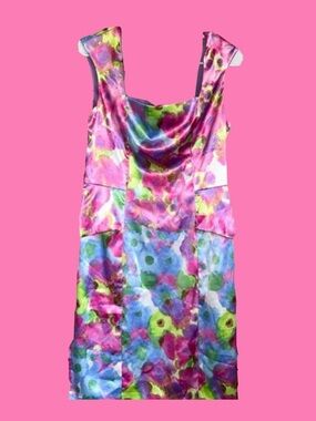 Vintage London times NWT Pastel floral cocktail watercolor easter spring dress